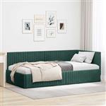 vidaXL Hoekbedframe met hoofdeinde Donkergroen 100 x 200 cm Fluweel
