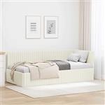 vidaXL Hoekbedframe met hoofdeinde Crème 90 x 200 cm Fluweel