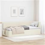 vidaXL Hoekbedframe met hoofdeinde Crème 80 x 200 cm Fluweel