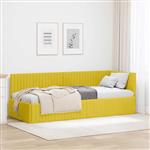 vidaXL Hoekbedframe met hoofdeinde Geel 80 x 200 cm Fluweel