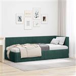 vidaXL Hoekbedframe met hoofdeinde Donkergroen 80 x 200 cm Fluweel