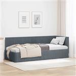 vidaXL Hoekbedframe met hoofdeinde Donkergrijs 80 x 200 cm Fluweel