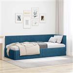 vidaXL Hoekbedframe met hoofdeinde Blauw 80 x 200 cm Fluweel