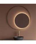 Spiegel Gliss Design Kosmos Mat Goud Rond met Frame en Indirecte LED Verlichting 100 cm