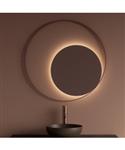 Spiegel Gliss Design Kosmos Koper Rosé Rond met Frame en Indirecte LED Verlichting 90 cm