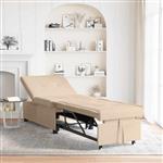 vidaXL Slaapbank met kussen Crème 67 x 194 x 82 cm Microvezel stof