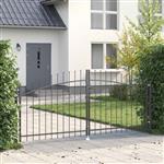 vidaXL Tuinpoort met slot Grijs 125 x 300 cm Staal