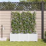 vidaXL Tuinplantbakken Wit 120 x 40 x 142 cm Staal