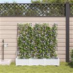 vidaXL Tuinplantbakken Wit 120 x 40 x 126 cm Staal