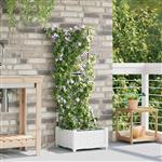 vidaXL Tuinplantbakken Wit 40 x 40 x 126 cm Staal