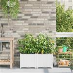 vidaXL Tuinplantbakken Wit 80 x 40 x 37.5 cm Staal