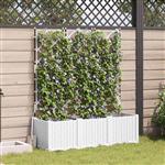 vidaXL Tuindruppel met Trellis 3 pcs Wit 120 x 40 x 143 cm PP