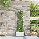 vidaXL Tuindruppel met Trellis Wit 40 x 40 x 125,5 cm PP