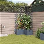 vidaXL Tuin Bloempot 3 pcs Licht Grijs Staal