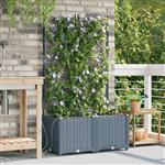 vidaXL Tuin Bloempot 2 pcs Licht Grijs Staal