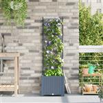 vidaXL Tuindruppel met Trellis Lichtgrijs 40 x 40 x 143 cm PP