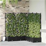vidaXL Tuindruppel met Trellis 5 pcs Zwart 120 x 120 x 125,5 cm PP