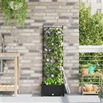 vidaXL Tuindruppel met Trellis Zwart 40 x 40 x 125,5 cm PP