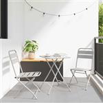 vidaXL Tuin Opvouwbare Stoel 2 pcs Beige 55 x 56.5 x 91cm Staal