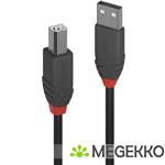 Lindy 36677 USB-kabel 10 m 2.0 USB A USB B Zwart, Grijs, Rood