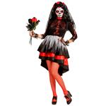 Dia De Los Muertos Jurk Rood Zwart Dames