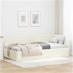 vidaXL Hoekbedframe met hoofdeinde Crème 90 x 200 cm Fluweel