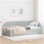 vidaXL Hoekbedframe met hoofdeinde Lichtgrijs 90 x 200 cm Fluweel