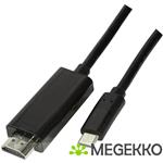 LogiLink UA0329 kabeladapter/verloopstukje USB Type C HDMI Zwart