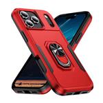 iPhone 16 Plus - Militair Shockproof Hoesje met Kickstand - Grip Socket Magnetische Cover Case - Roo