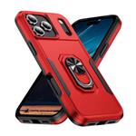 iPhone 16 Pro - Militair Shockproof Hoesje met Kickstand - Grip Socket Magnetische Cover Case - Rood