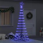 vidaXL LED Kerstboom met 290 LED Blauw 100 x 100 x 250 cm Metaal