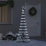vidaXL LED Kerstboom met 230 LED Koudwit 71 x 71 x 184.5 cm Metaal