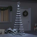 vidaXL LED Kerstboom met 290 LED Koudwit 100 x 100 x 250 cm Metaal