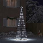 vidaXL LED Kerstboom met 800 LED met grondpennen Koudwit 400 cm IJzer