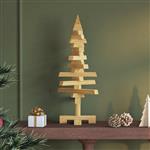 vidaXL Houten kerstboom met standaard Bruin 60 cm Massief grenenhout