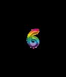 Folie Ballon 40 cm - 6 Regenboog