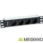 Equip 333311 energiedistributie 1U Zwart, Zilver 4 AC-uitgang(en)