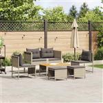 vidaXL Tuin Sofa Set 6 pcs Lichtgrijs en donkergrijs poly rattan