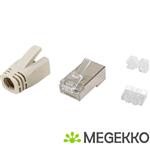 Equip 121182 kabel-connector RJ-45 Roestvrijstaal, Transparant, Wit