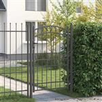 vidaXL Hekpoort met slot Grijs 200 x 100 cm Poedergecoat staal