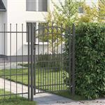 vidaXL Hekdeur met spijkers Grijs 200 x 100 cm Poedergecoat staal