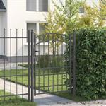 vidaXL Hekpoort met slot Grijs 170 x 100 cm Poedergecoat staal