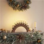 vidaXL Kerst Kaarsenboog met 10 LED Kaarsen Bruin 47 x 5 x 29 cm
