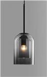 Moderne hanglamp zilver smoked glas