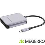 Conceptronic BIAN09G geheugenkaartlezer USB 3.2 Gen 2 Type-C Grijs