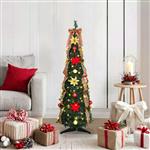 vidaXL Kunstkerstboom met 50 LED met standaard Groen 120 cm PVC