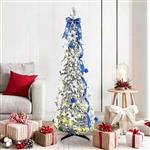 vidaXL Kunstkerstboom met 100 LED met standaard Wit 150 cm PVC