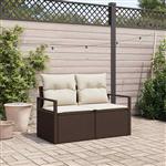vidaXL Tuinbank Bruin 120 x 62 x 69cm poly rattan