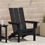 vidaXL Vouw Adirondack Stoel Zwart 74.5 x 80.5 x 90cm HDPE