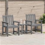 vidaXL Tuinstoel met kussen 2 pcs Lichtgrijs 65.5 x 59 x 88cm HDPE